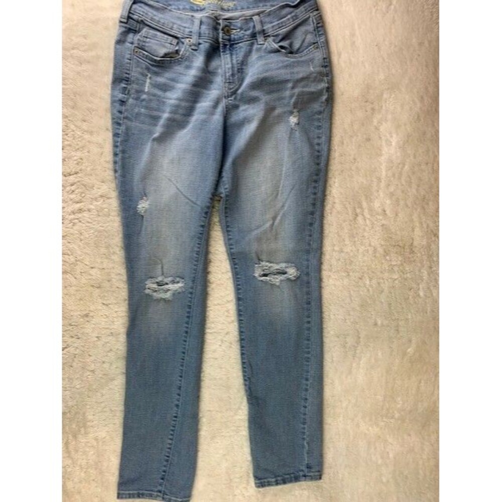 Old Navy Size 6r Womens Jeans Skinny Stretch Mid Rise Sweetheart Distressed